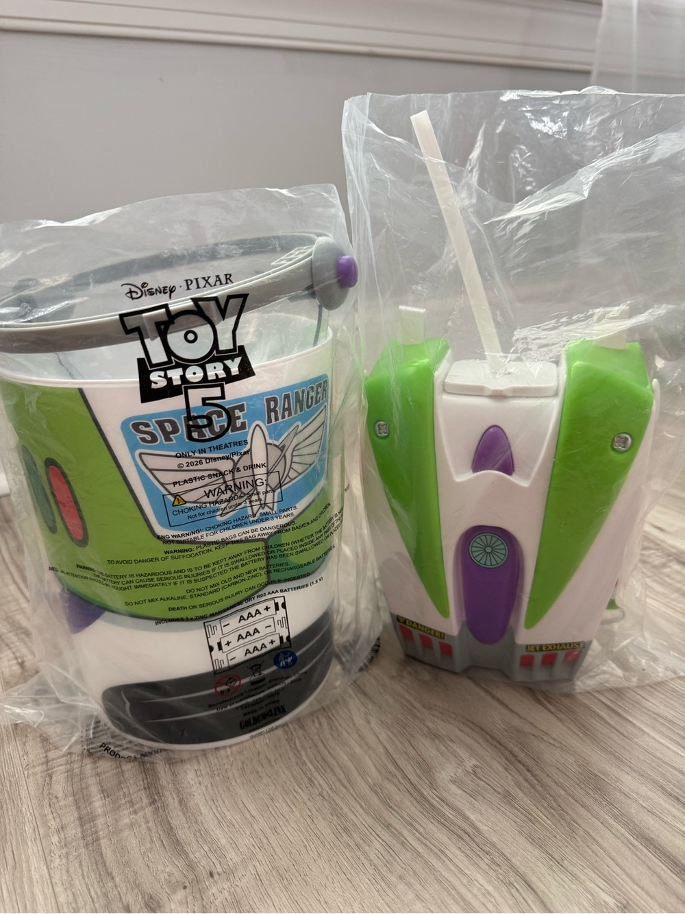 Disney Toy Story Five Buzz Lightyear Green & White Popcorn Bucket